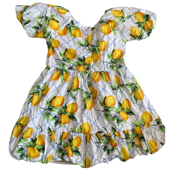 Janie and Jack Primrose Puff Sleeve Lemon Print Cotton Dress Size 3 Girls - Picture 7 of 9